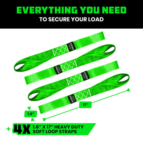 1.6" x 17" Soft Loop Tie-Down Straps (4-Pack)