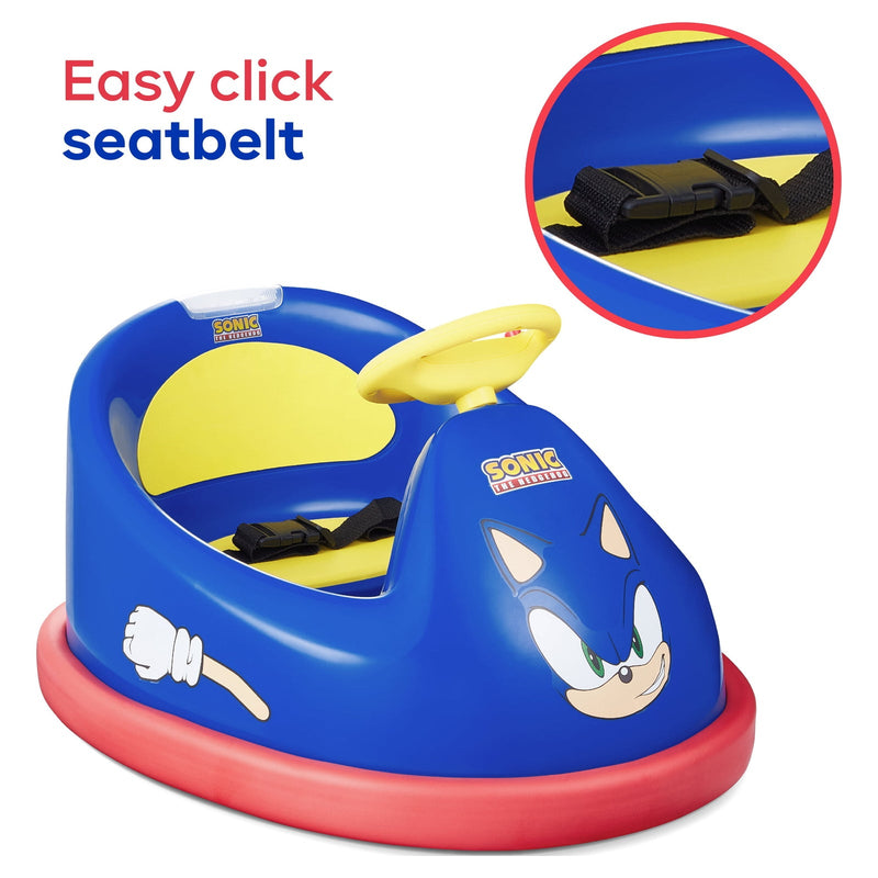 6V Battery-Powered Sonic Hedgehog Bumper Car for Kids Ages 2 and Up