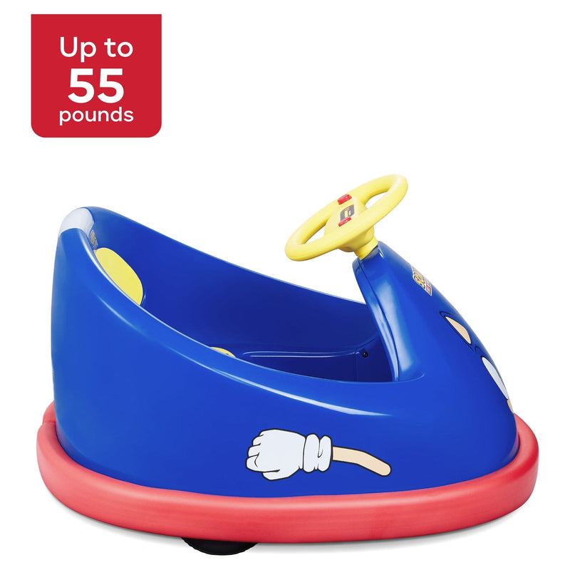 6V Battery-Powered Sonic Hedgehog Bumper Car for Kids Ages 2 and Up