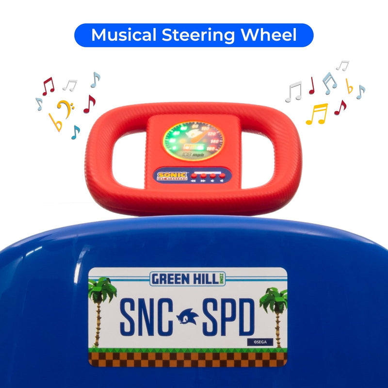 6V Electric Ride-On Go Kart for Kids with Rechargeable Battery and Sonic Hedgehog Design