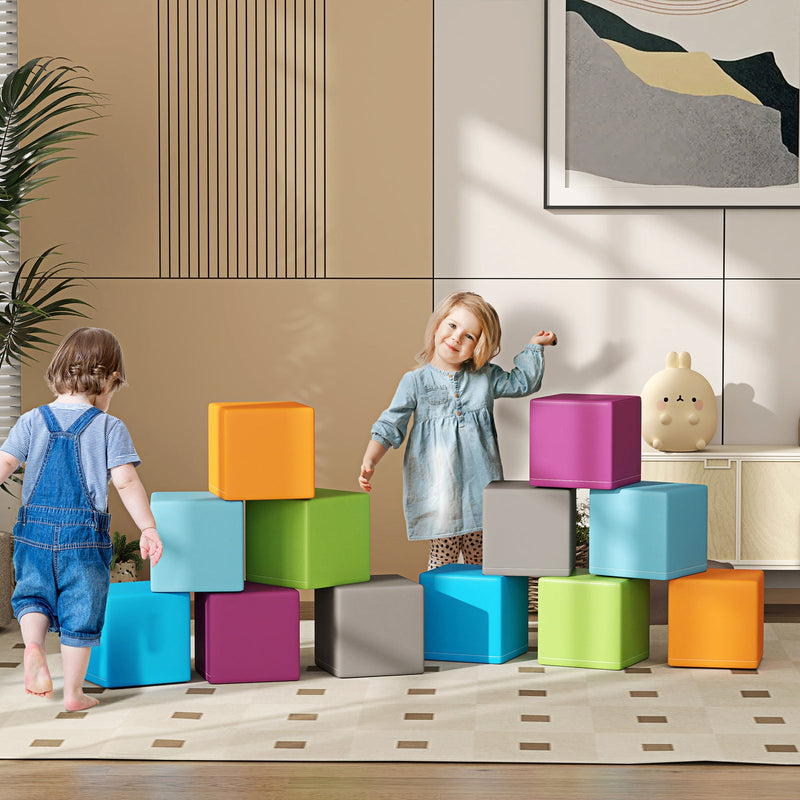 12-Piece Soft Foam Building and Stacking Blocks Toy Set