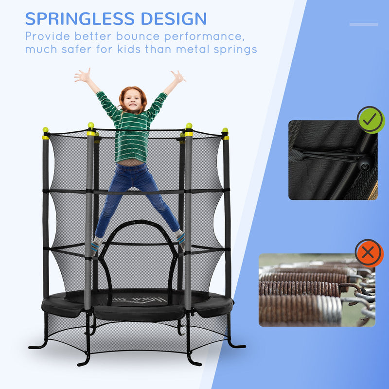 5.3' Kids Indoor Trampoline 64" with Safety Enclosure