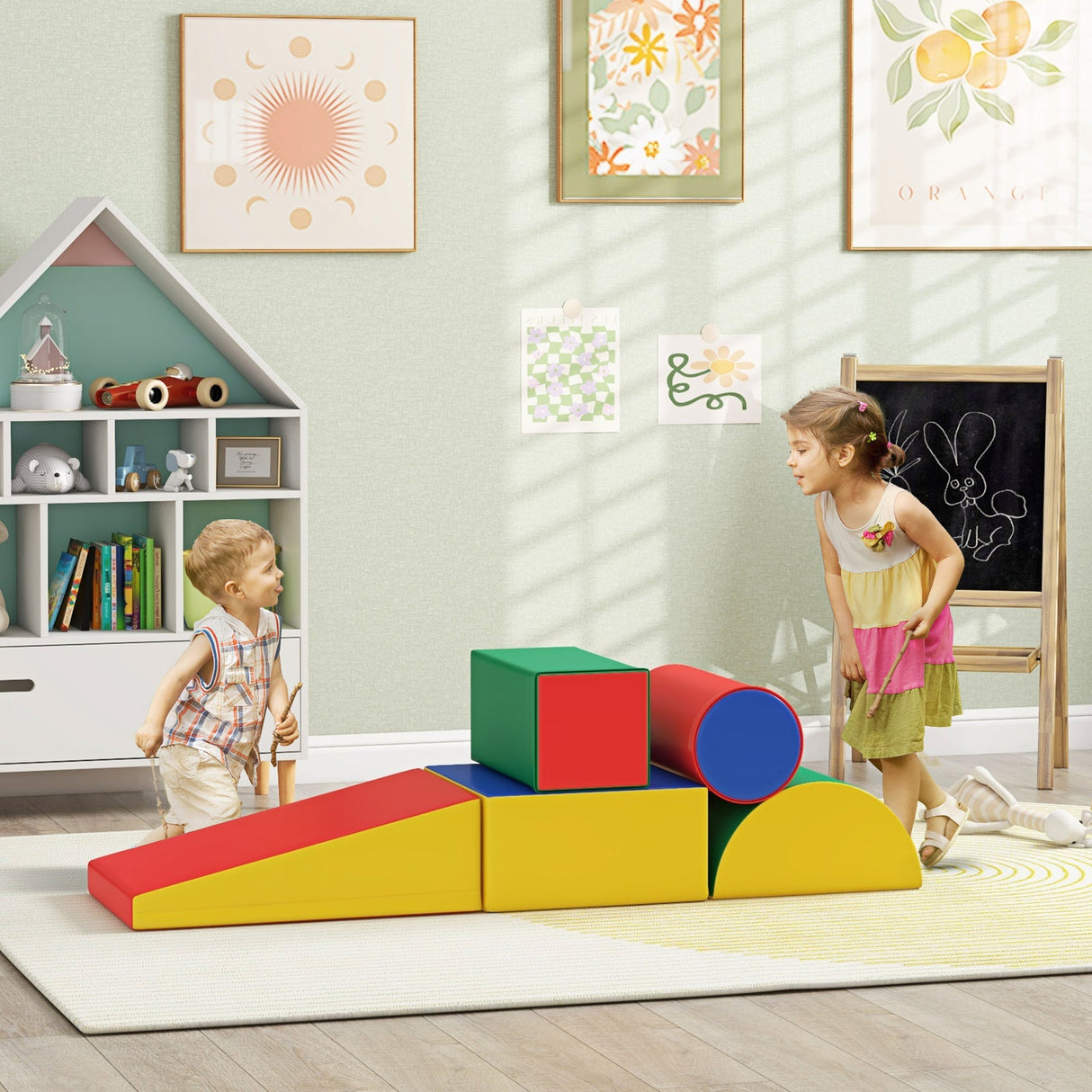 5-Piece Foam Climb and Crawl Activity Play Set for Babies, Soft and Safe Baby Play Equipment