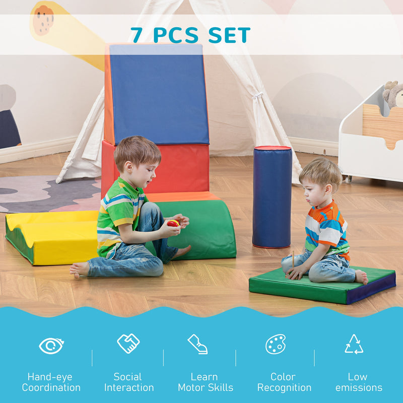 7-Piece Soft Foam Play Blocks for Kids Climbing and Crawling Gym Toy