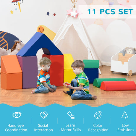 Soft Foam Climbing Blocks Play Set for Toddlers – 11 Pieces