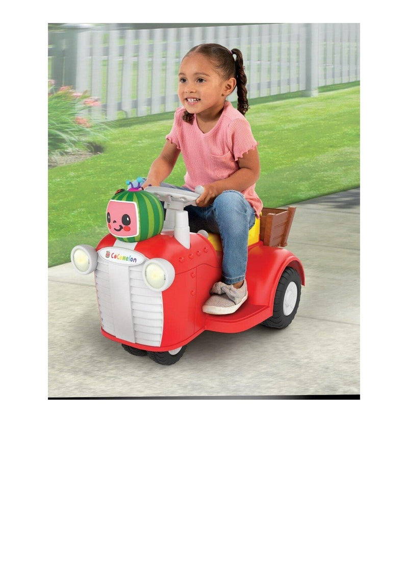 Interactive CoComelon 6V Ride-On Tractor Toy for Kids Ages 1.5-3 Years