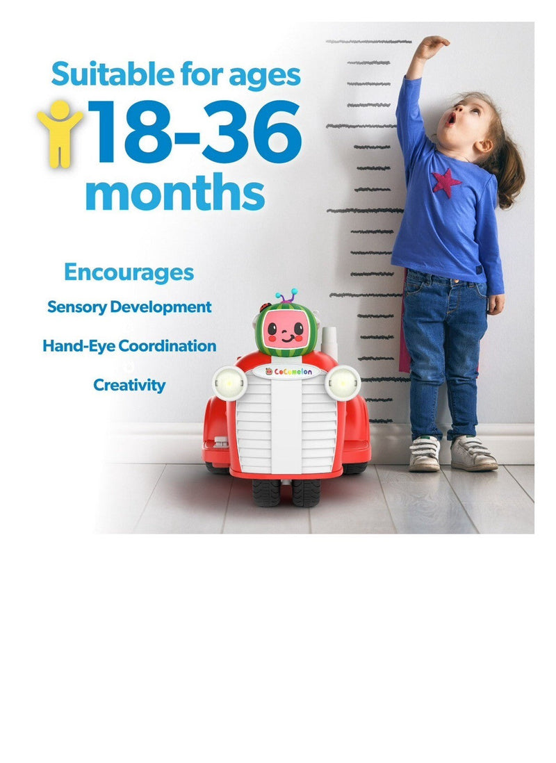 Interactive CoComelon 6V Ride-On Tractor Toy for Kids Ages 1.5-3 Years