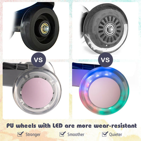 Sparkling Pink Wiggle Car Ride-on Toy for Toddlers and Kids with Flashing Wheels