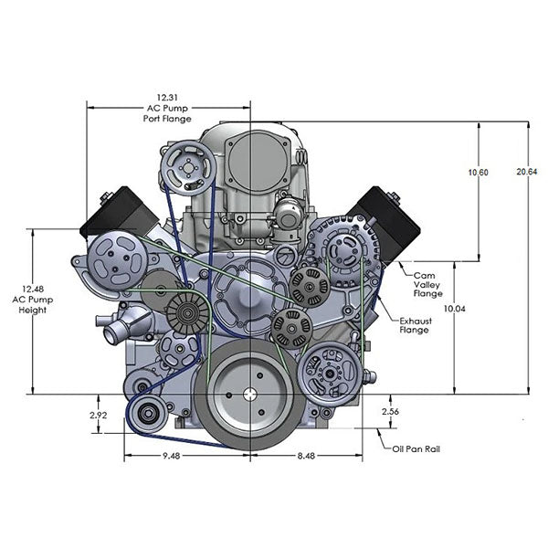 GM LS Compatible 427 c.i. Engine and 4L80E Automatic Transmission - 830 Horsepower - Standard Edition Builder Series - Natural Pulley Kit - Holley Terminator X EFI System