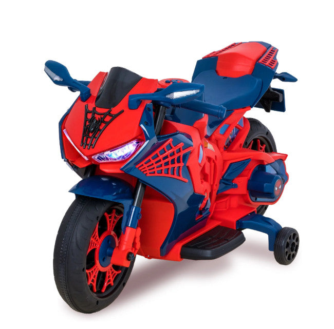 6V Spider-Man Ride-On Motorcycle Toy for Kids Ages 3+ with Rechargeable Battery