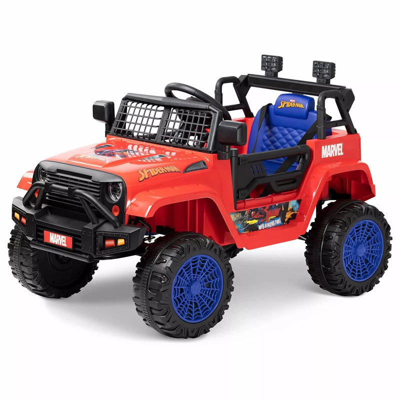 Spiderman SUV 6 Volt Ride-On Toy with Seat Belt for Safe Adventures