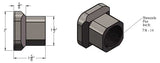 7/8-14 Left Hand Thread Tube Insert for 1 1/2 Inch ID Square Tubing