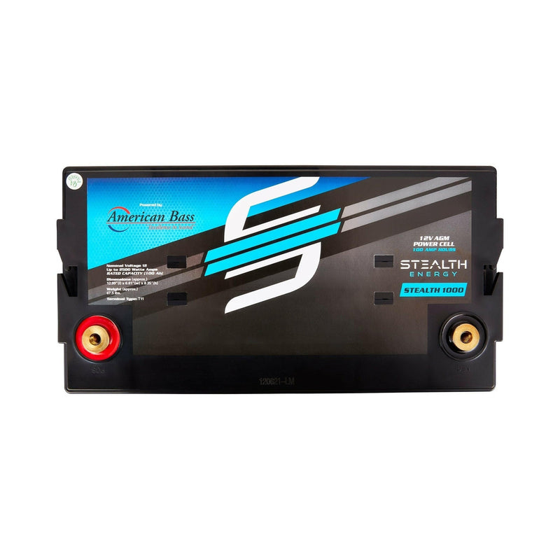 ST-1000 American Bass Audio Stealth 1000 | 100Ah AGM Battery | Maintenance-Free, Sealed Power for Car Audio & More