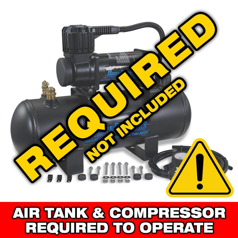 Stealth Black Caboose 12/24 Volt Air Horn with 3 Trumpets and Unique Tone