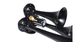 Stealth Black Caboose 12/24 Volt Air Horn with 3 Trumpets and Unique Tone