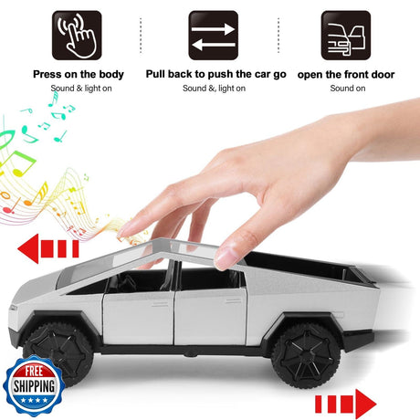 1/36 Scale Pickup Truck Toy Car with Lights for Boys and Girls