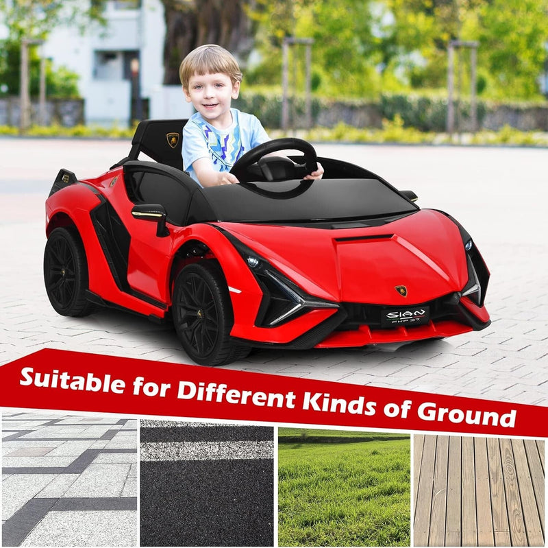 Licensed 12V Lamborghini Ride-On Car for Toddlers with Safety and Fun Features