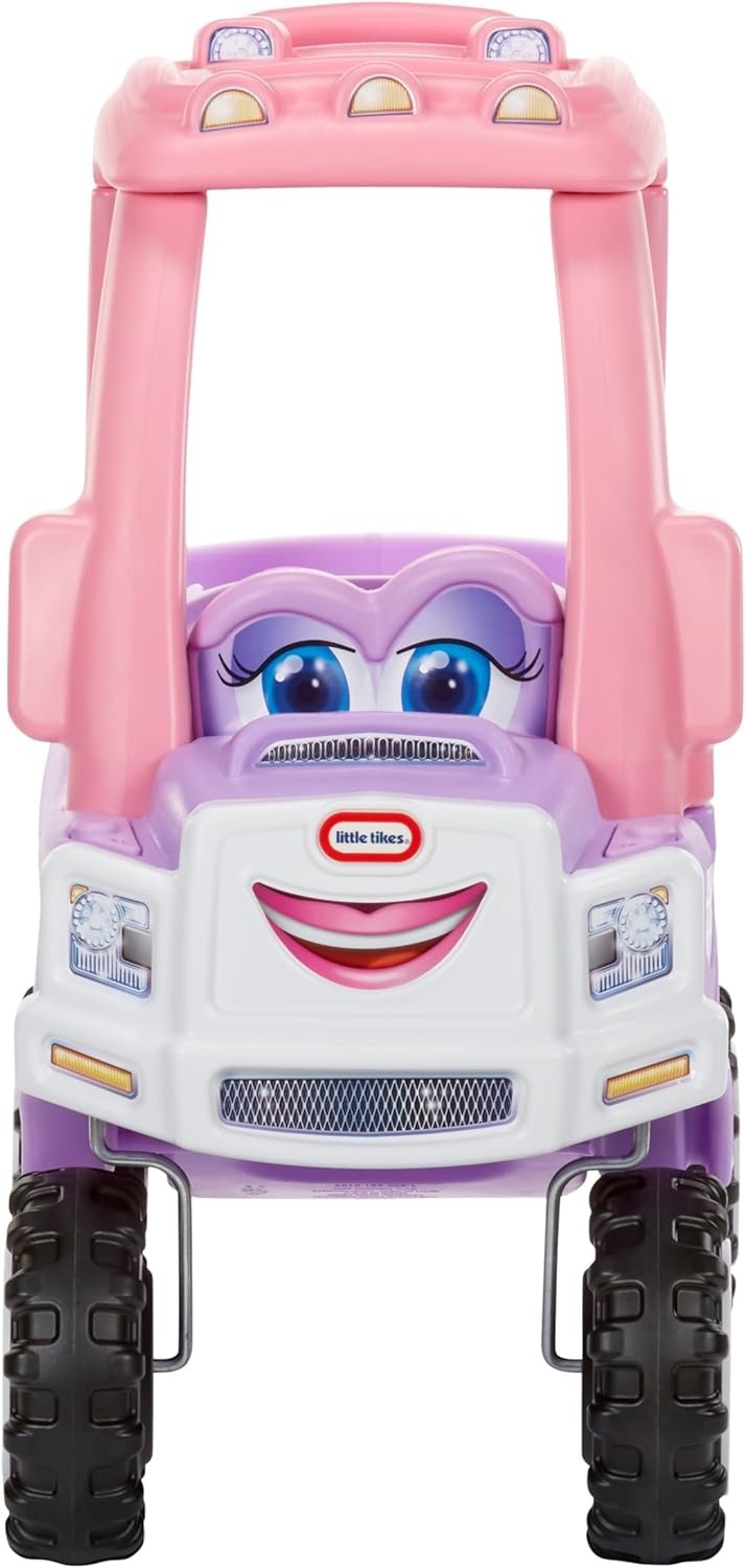 Stylish Princess Cozy Ride-On Truck with Working Horn and Drop-Down Tailgate