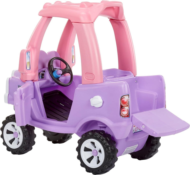 Stylish Princess Cozy Ride-On Truck with Working Horn and Drop-Down Tailgate