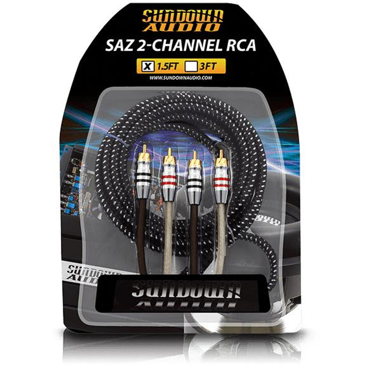 Sundown Audio - SAZ2CH - 1.5FT - 2 Channel RCA Interconnects Sundown Audio