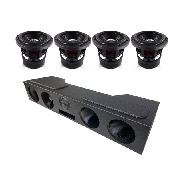 (4) Sundown Audio X8 v4 & Dodge Crew Cab 19-25 Quad 8" Subwoofer Box Combo Sundown Audio