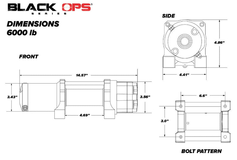 SuperATV 6000LB Winch with Remote & Synthetic Rope