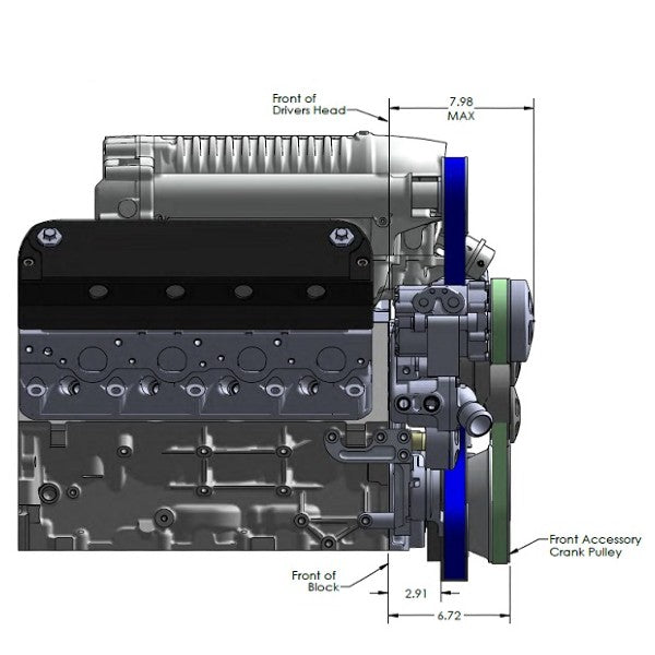 GM LS Compatible 427 c.i. Engine and 4L80E Automatic Transmission - 830 Horsepower - Standard Edition Builder Series - Natural Pulley Kit - Holley Terminator X EFI System