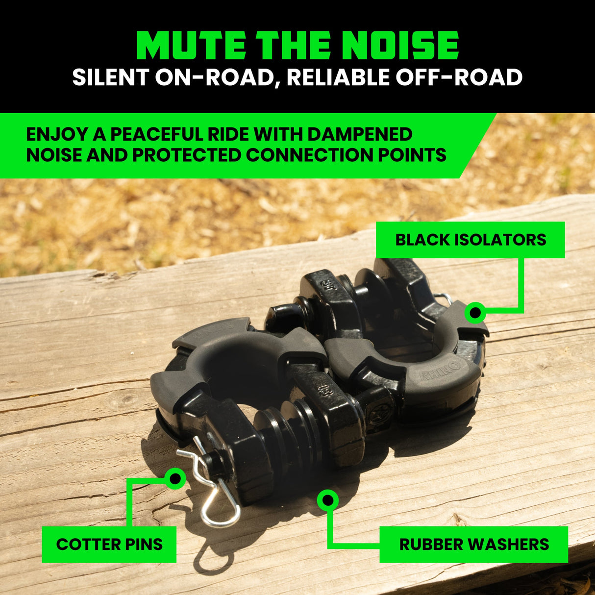 8-Ton Super Shackles w/ Isolators
