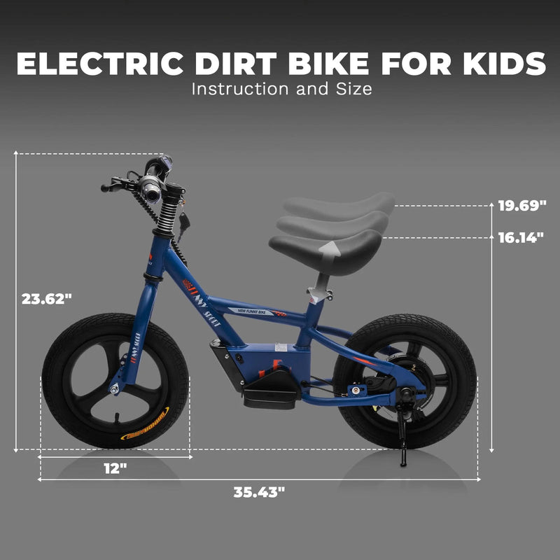 24V Kids Electric Dirt Bike 150W Ride-On Motorcycle Blue