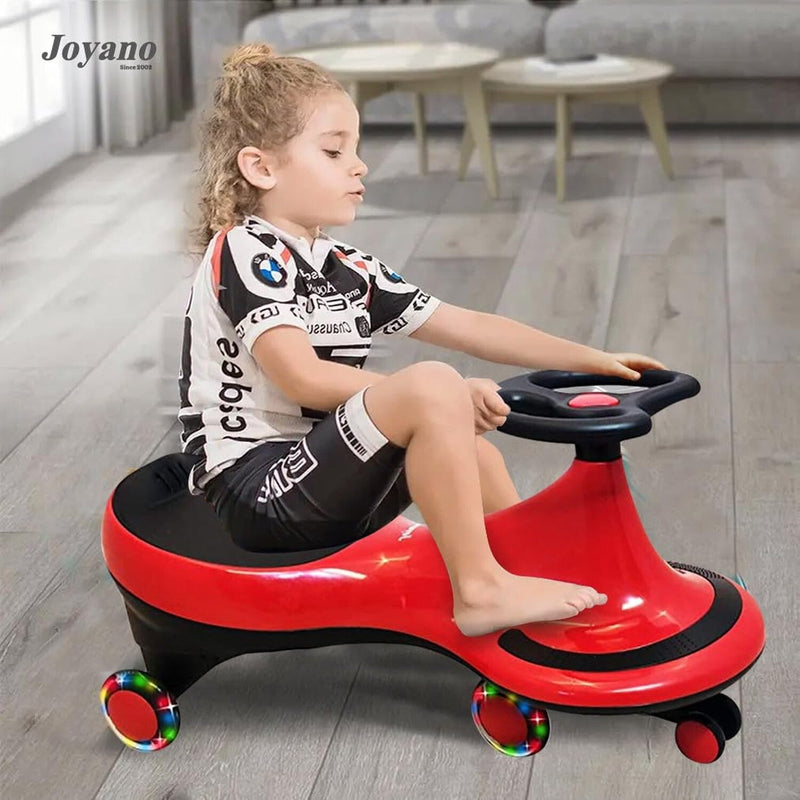 Swing Ride-On Wiggle Car with LED Flashing Wheels for Boys and Girls, Battery-Free Fun