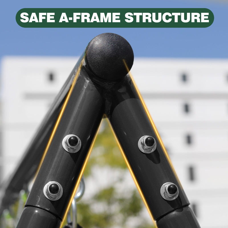 550LB Capacity Outdoor Backyard Swing Set with Slide for Kids