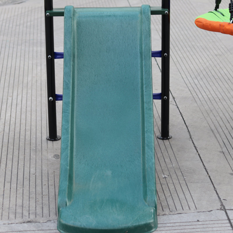 550LB Capacity Outdoor Backyard Swing Set with Slide for Kids