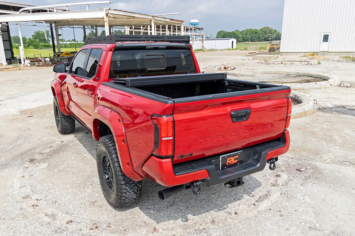 Rough Country Hard Tri-Fold Flip Up Bed Cover Toyota Tacoma 2WD/4WD 2024-2026 49415551-config