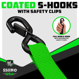 1.6" x 8' HD Ratchet Tie-Down Set (4-Pack)