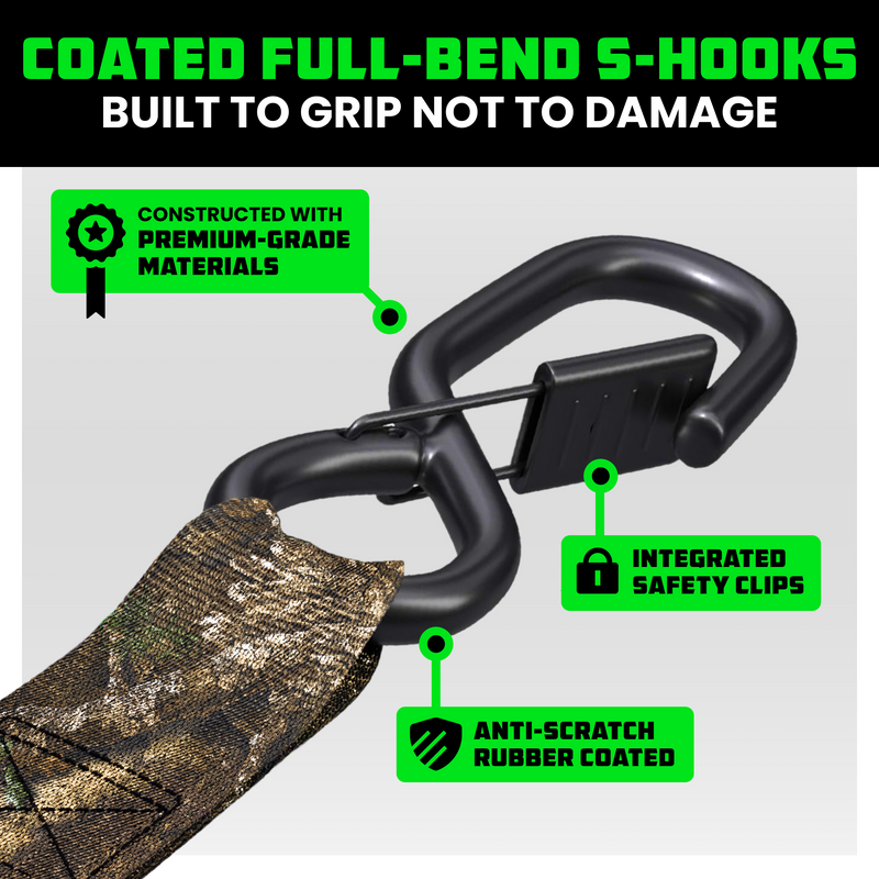 1" x 15' Ratchet Tie-Down Set (4-Pack)