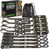 1" x 15' Ratchet Tie-Down Set (4-Pack)
