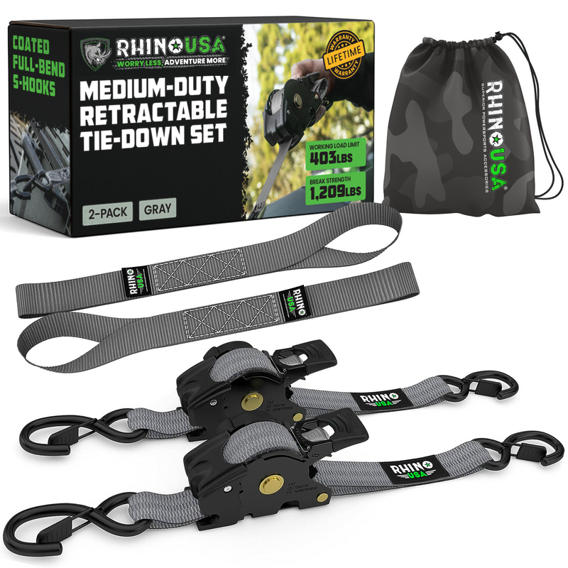 1" x 10' Retractable Ratchet Straps