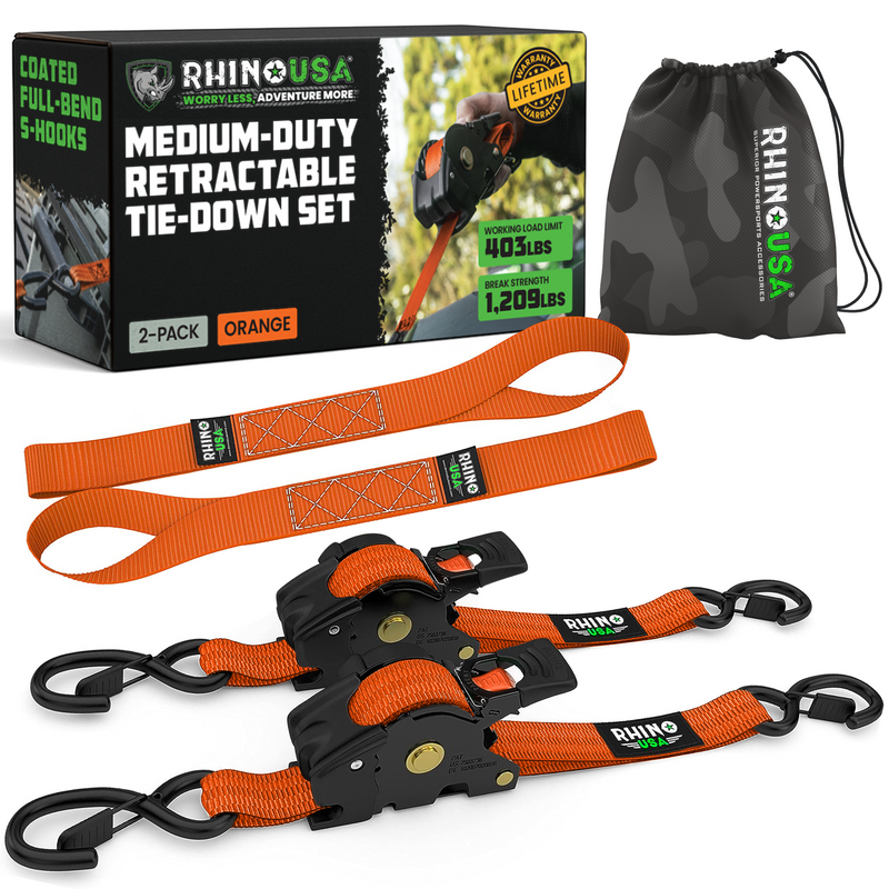 1" x 10' Retractable Ratchet Straps
