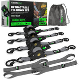 1" x 10' Retractable Ratchet Straps