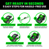 1" x 10' Retractable Ratchet Straps