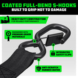 2" x 10' Retractable Ratchet Straps