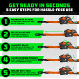 2" x 10' Retractable Ratchet Straps