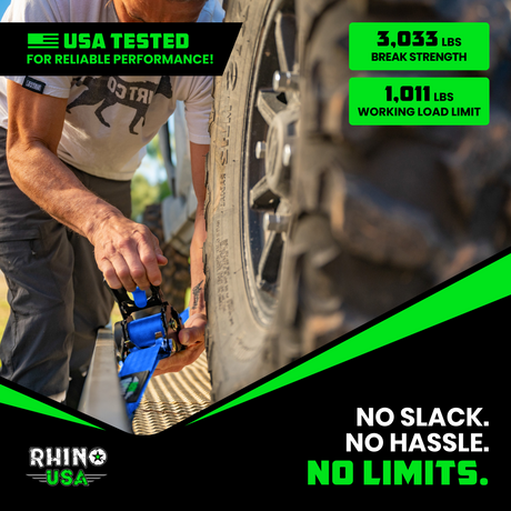 2" x 10' Retractable Ratchet Straps