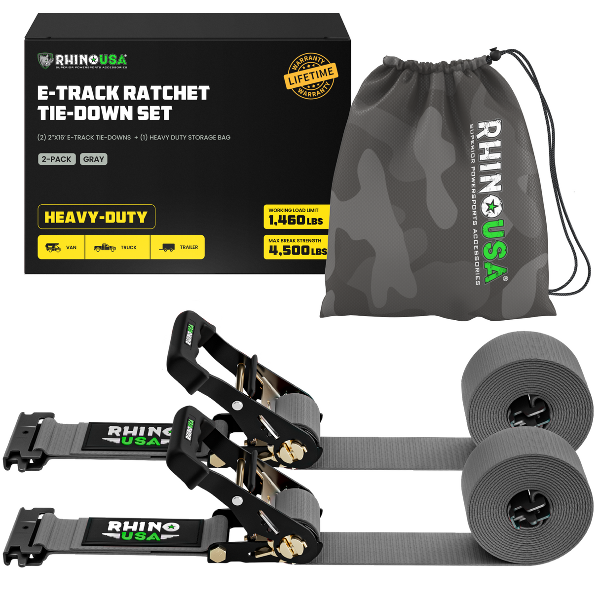 E-Track Ratchet Tie-Down Straps