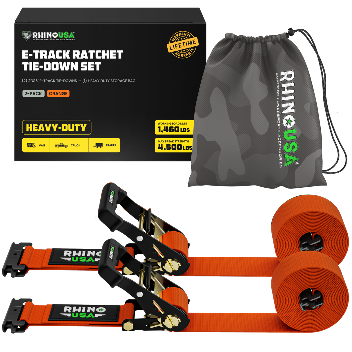 E-Track Ratchet Tie-Down Straps