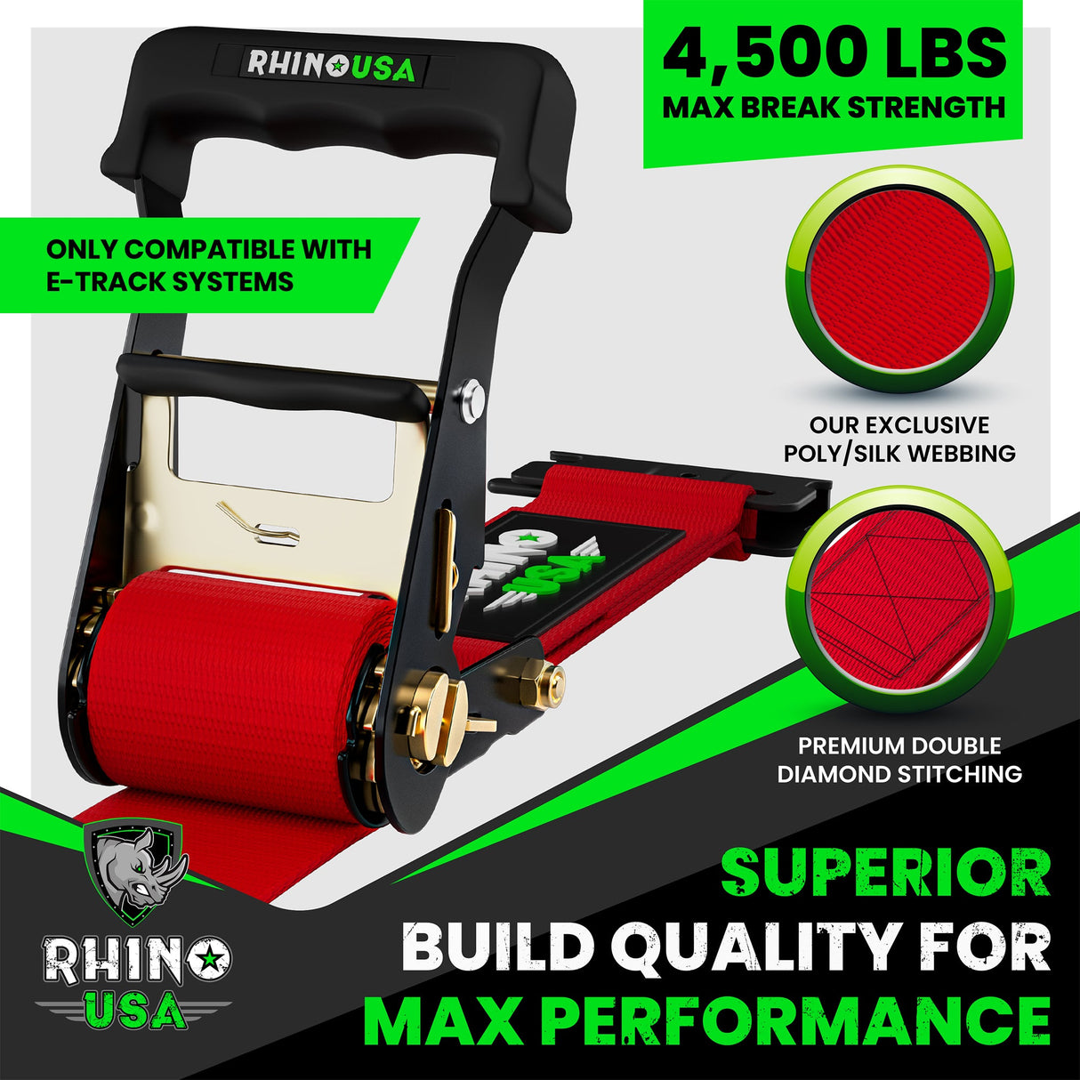 E-Track Ratchet Tie-Down Straps