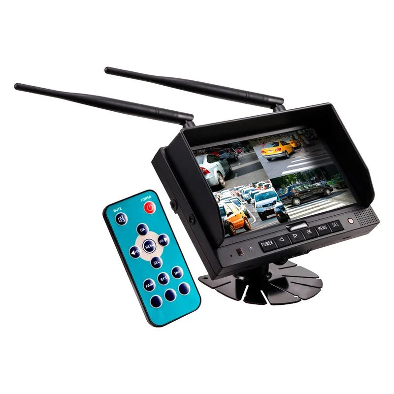 iBeam  TE-4WCM 7" Commercial Wireless Monitor with Quad Output Moon Car Stereo