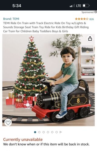 TEMI Ride On Train Set: All-in-One Track and Train Experience