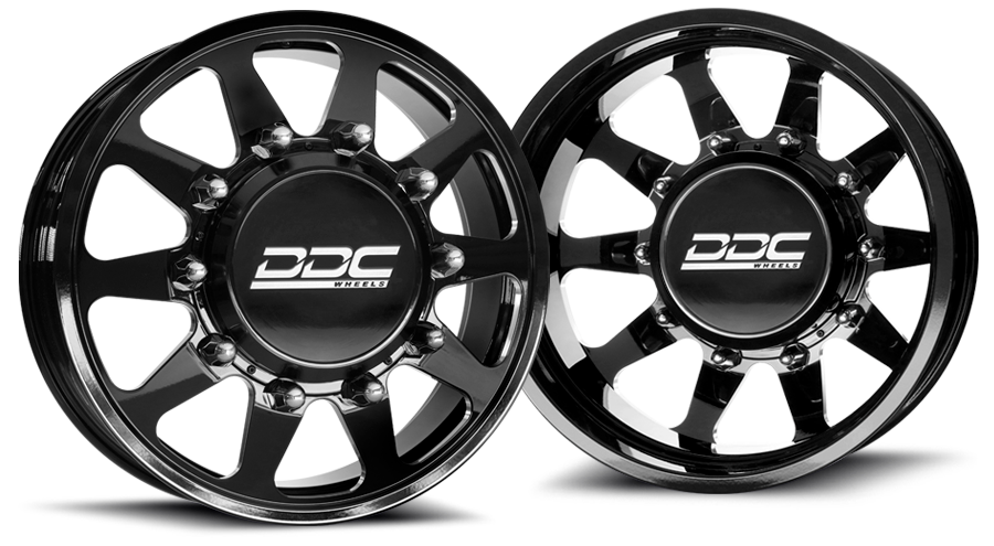 (1987 - 1997) DDC Wheels Black/Milled The Ten Dually Wheels DDC Wheels