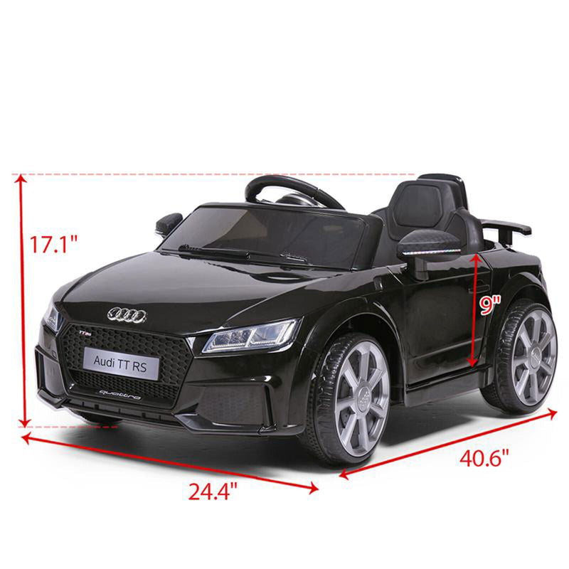 TOBBI 12V Audi TT RS Electric Ride On Car for Kids in Sleek Black Design